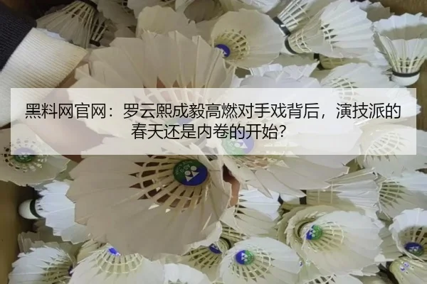黑料网官网：罗云熙成毅高燃对手戏背后，演技派的春天还是内卷的开始？